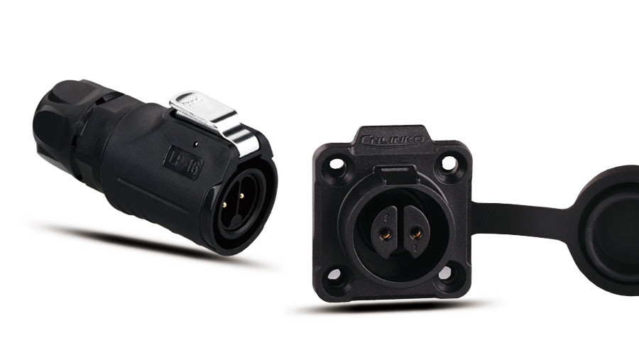 LP16 series Black Plastic Shell 3Pin Electric Plug and Socket Waterproof Connector for Lighting and Audio and Visual
