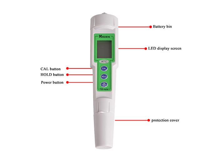 Portable Water Ppm Meter For Swimming Pool , TDS Conductivity Meter 20*27mm