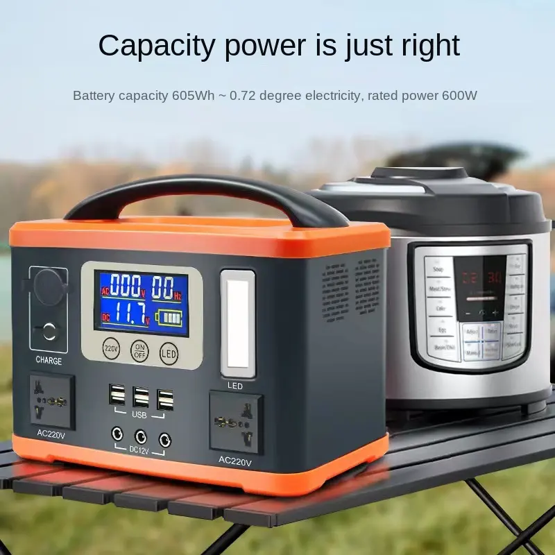 600W Camping Portable Power Station Rechargeable Energy Storage Power Station