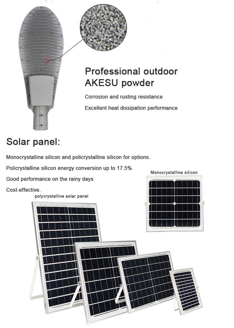 High Brightness 80W 10000lm Aluminium Solar Street Light