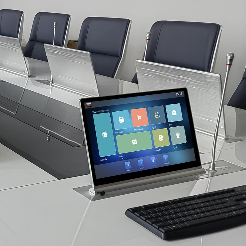 15.6 Inch Monitor Lift Hidden Conference Desktop LCD Motorized Lifting Monitor