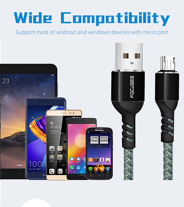 10ft Micro USB Data Transfer Cable Premium Nylon Braided For Samsung