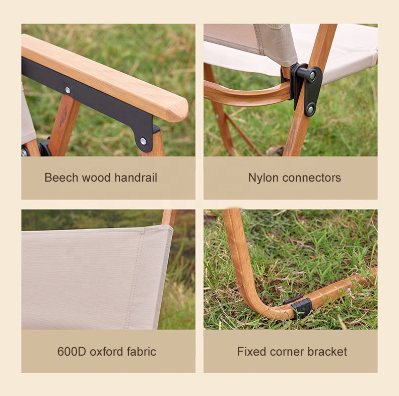 Outdoor Folding Chair bold square - tube frame Portablecamping Lightweight durable
