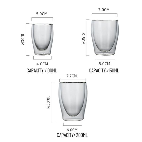 Custom 12oz Double Layer Coffee Mugs|Bulk Order BPA-Free Heatproof Glass Cups|Corporate Promotional Gifts