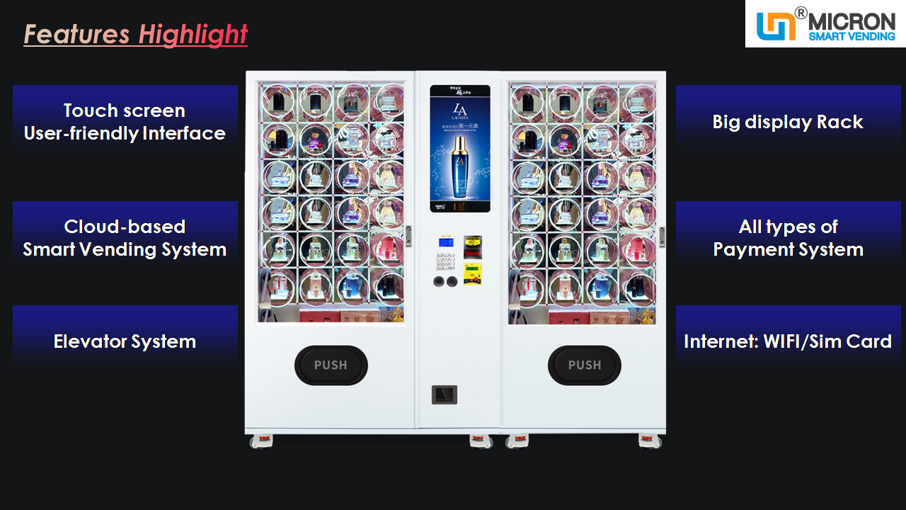 Cosmetic Jewelry Hair Product Smart Vending Machine With Display Rack