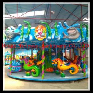 China new product rides Chrismas carnival park rides sea horse carousel on sale