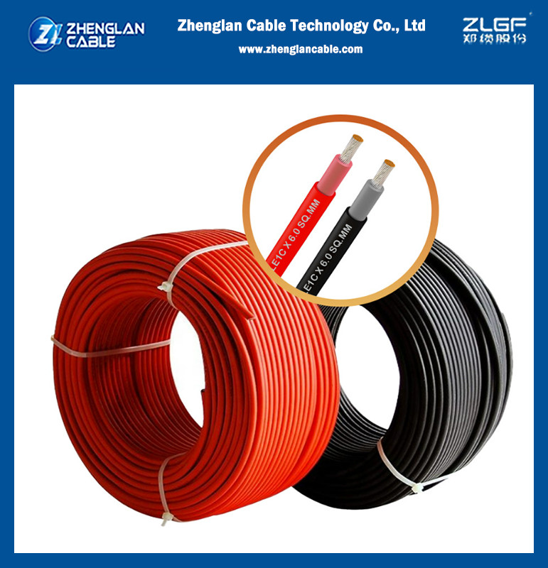 PVC Insulated Pv Solar Cable Copper Electric Wire 6mm 4mm