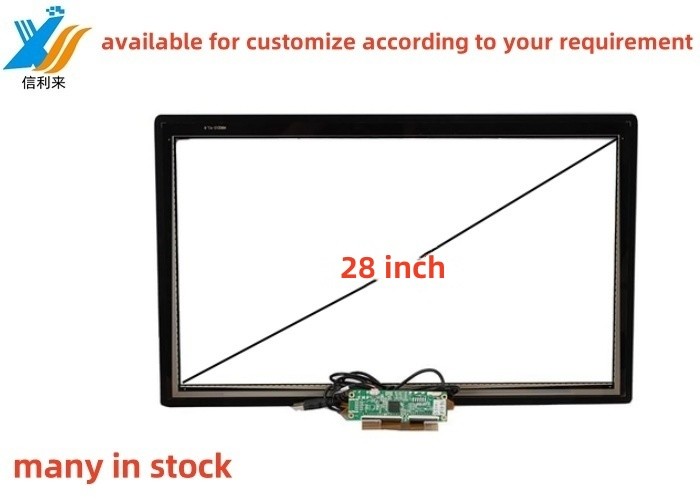 28 inch Multi touch projected capacitive (PCAP) GG GFF touch screen panel customized AR AG AF Anti-UV waterproof oilproof glove pen touch for lcd