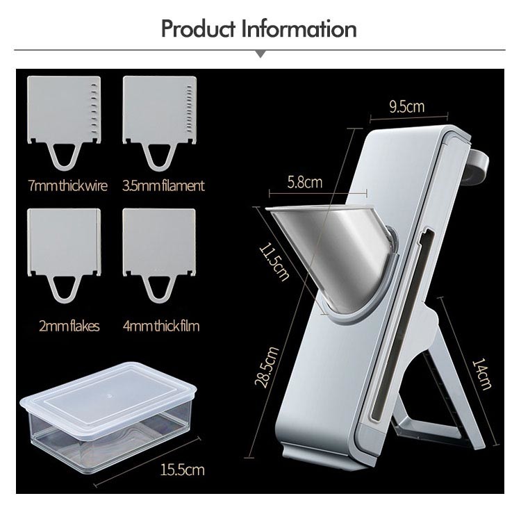 3 Sharp Blades Multifunction Safe Vegetable Cutter Manual