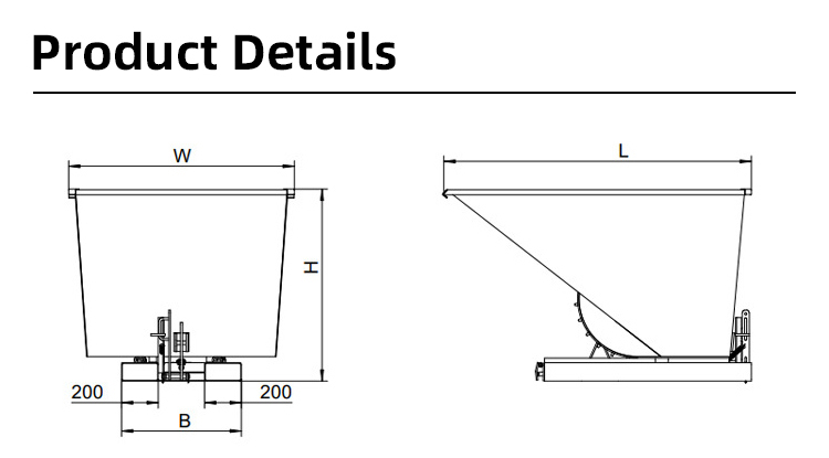 Outdoor Forklift Recycle Bin With Cover Waste Treatment