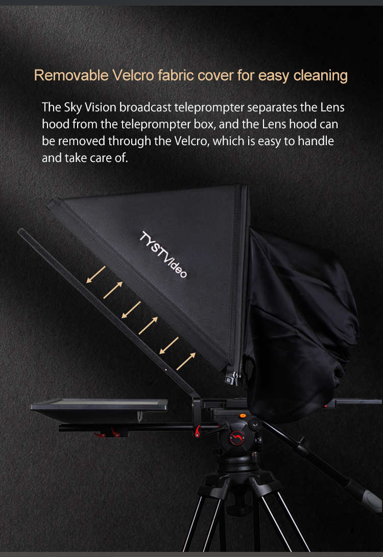 Self-Check Dual Screen 24" Autocue Teleprompter for Broadcasting Studio OEM/ODM Supported