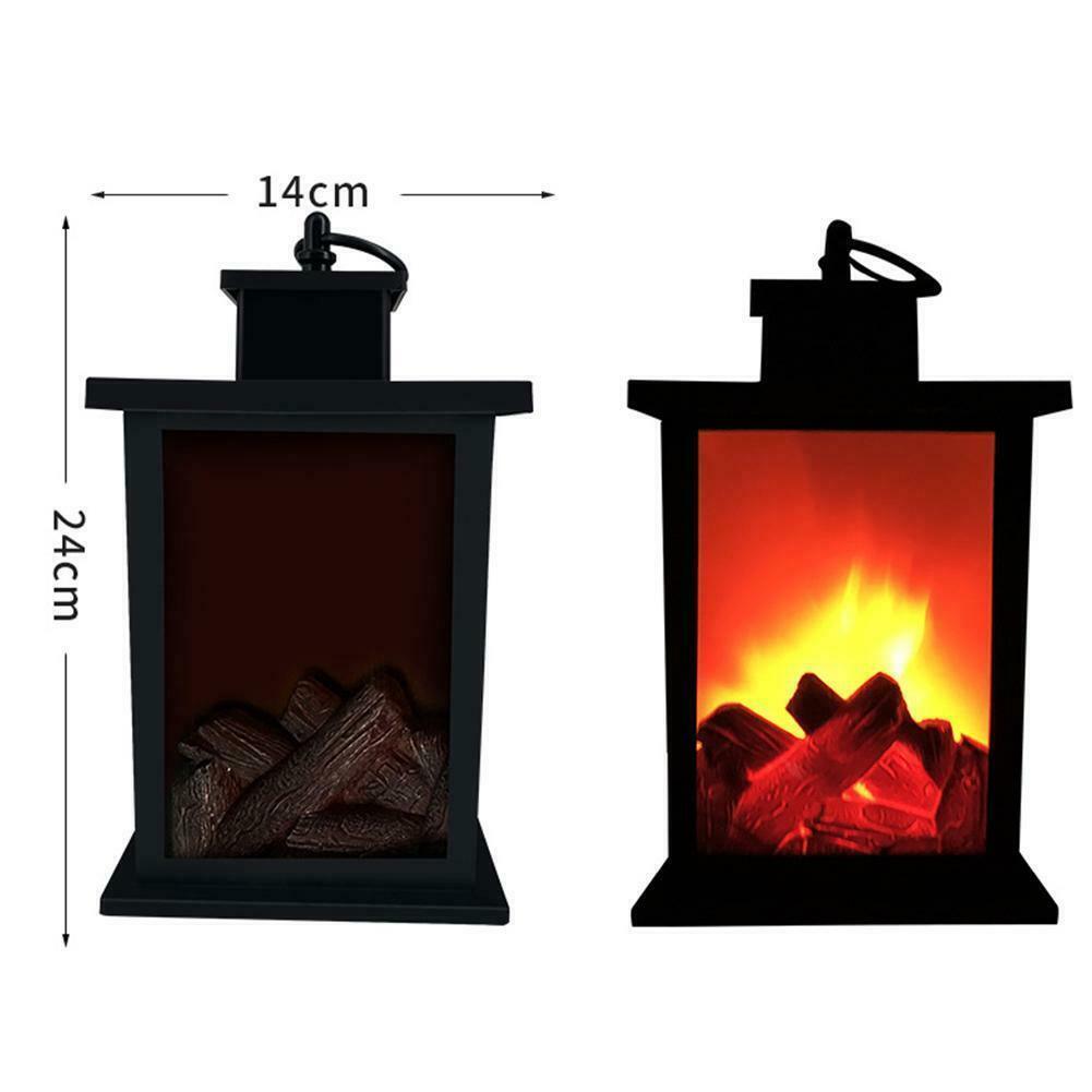 LED Flame Lantern Lamps Simulated Fireplace AA Battery Courtyard Room Decoration Light