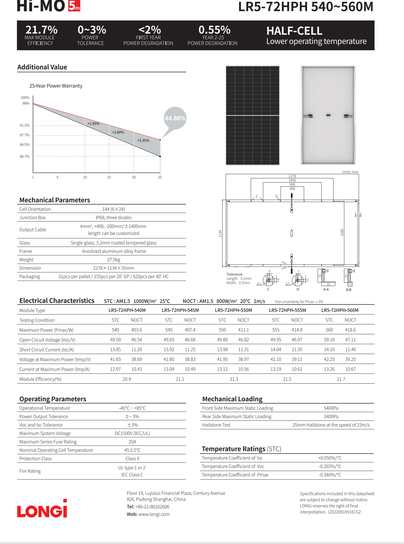 540w Miniature Solar Panels 182mm Silicon Longi 540w Mono Perc LR5-72HPH 540M