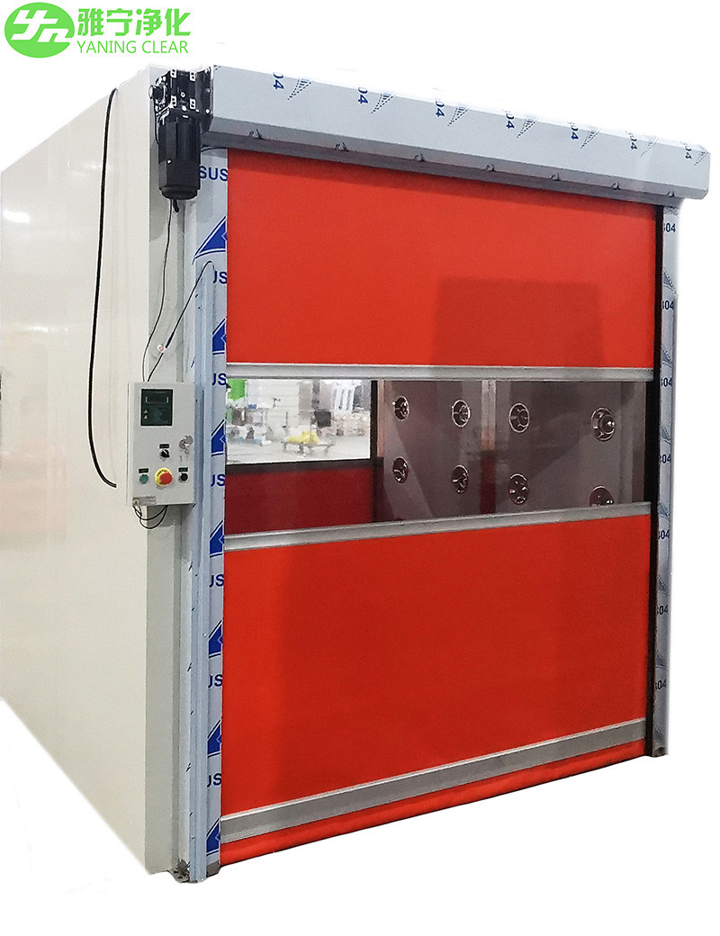 YANING Custom Made Design Good Price Double Blowing Industrial Cleanroom Air Shower Room with Stainless Steel Nozzle