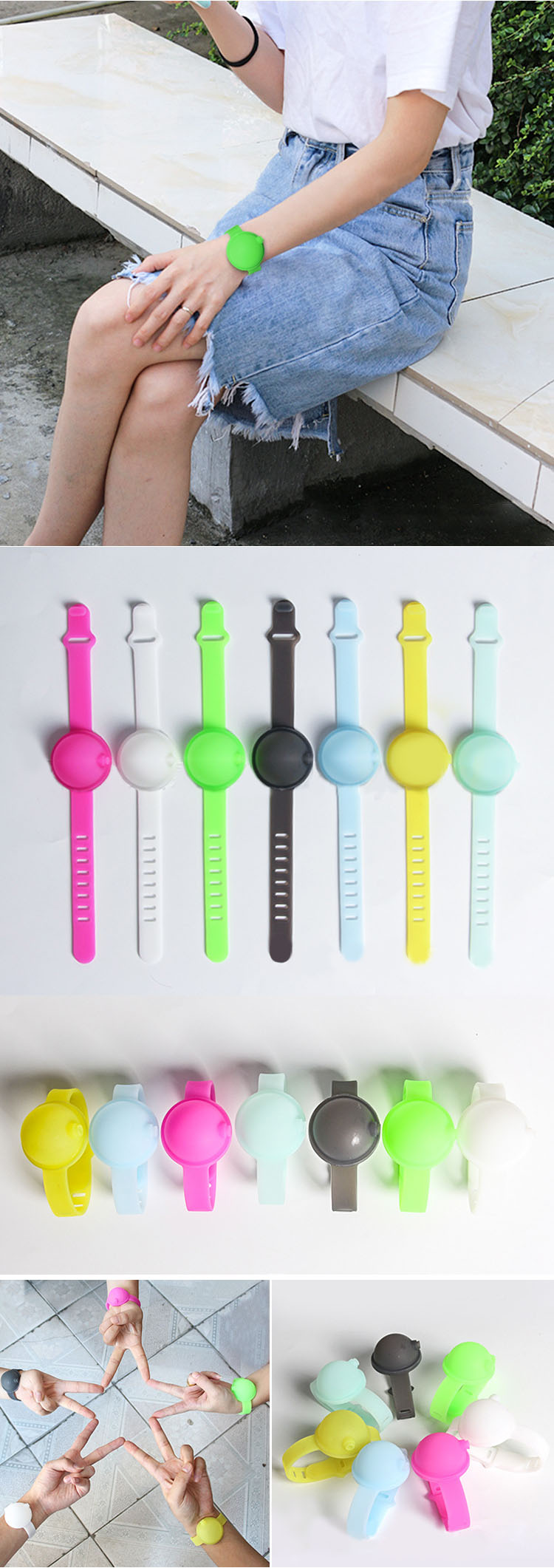 Reusable 10ml Silicone Hand Sanitizer Bracelet