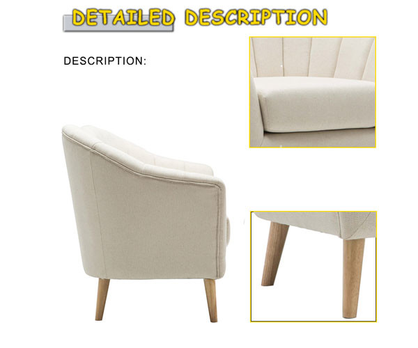 Hotel Luxury Lounge Sofa Wooden Frame Single Seater Armchair