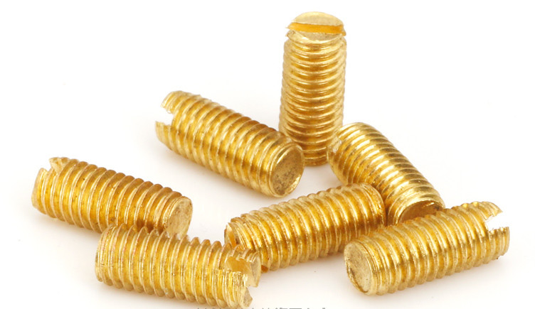 ASME B18.6.2 Brass M3 Metal Set Screws Flat Point GB70.3 With Right Hand Thread