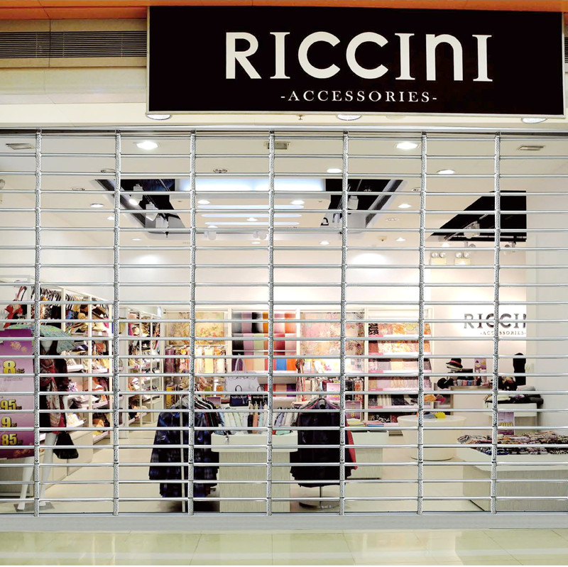 Powder Coating Storefront Security Grilles , Aluminum Roll Up Grille Security Gate