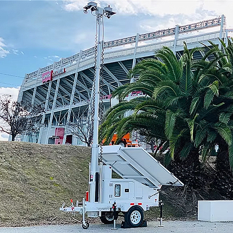 Mobile Solar Light Tower Running Time 24.3 Hours Portable Outdoor Light Towers Trailer Light Tower