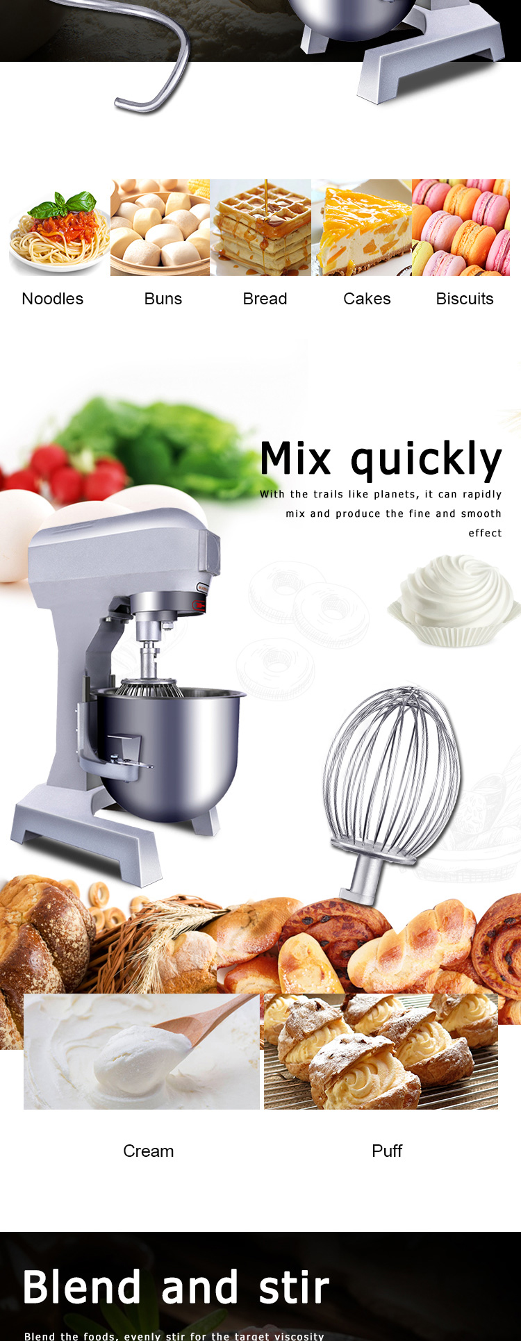 Electric 65kg Stainless Steel Spiral Parts Cake Dough Mixer Machine for Your Benefit