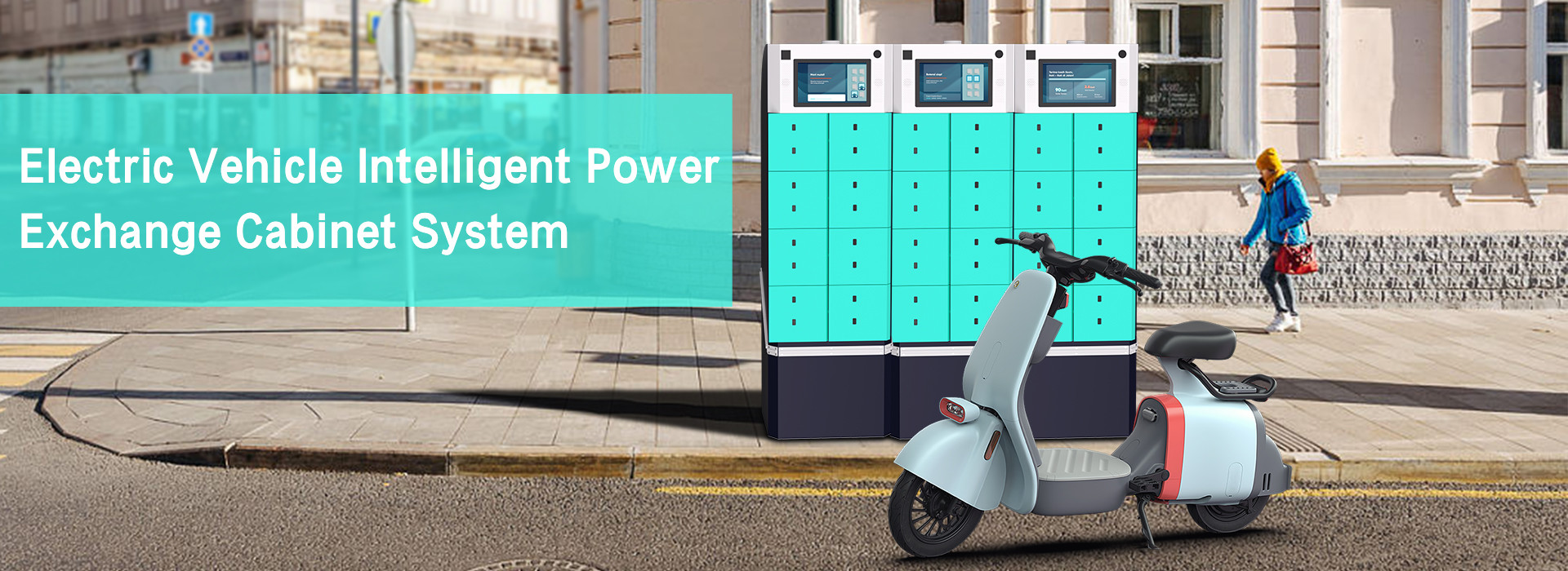 Blue 8/24 Slots Battery Swap Cabinet Public Motorcycle Charging Station