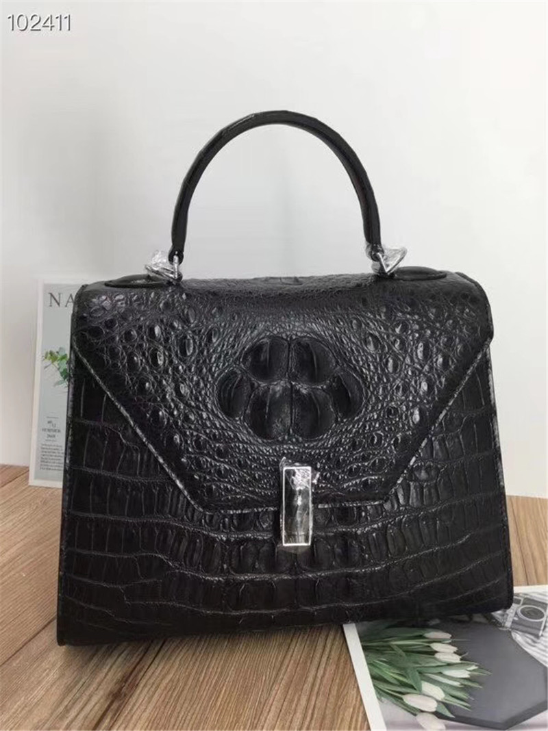 Fashion Genuine Crocodile Skin Lady Handbag Exotic Real True Alligator Leather Female Purse Women Three-way Shoulder Bag