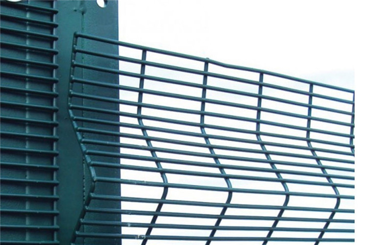 V Types 358 Anti Climb Fence Perimeter Clear View Fence With Barbed Wire On Top