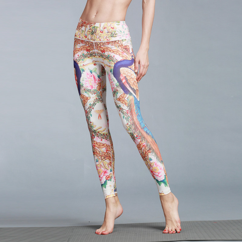 CPG Global Women's Fitness Legging Sport Running Stretched Cropped Pants Yoga Watercolor Print High Quality HK47