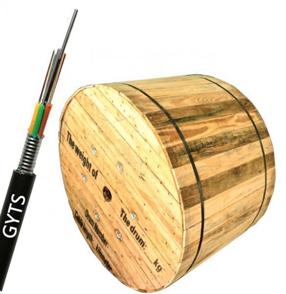 Quality 12 24 48 core outdoor stranded Loose Tube steel armoured GYTS direct bury/duct/aerial fiber optic cable for sale