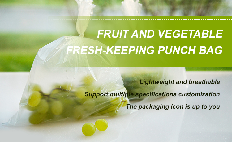 Food Grade Perforated Breathable PE Clear Plastic Bags On Roll For Fruits And Vegetables