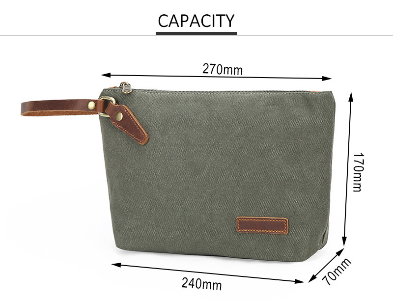 Blank Pure Color Zipper Cotton Canvas Makeup Bag