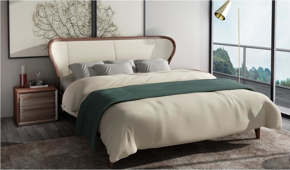 2017 New design of Interior Fitout Apartment Furniture Doube / King bed by Walnut wood for hot sale