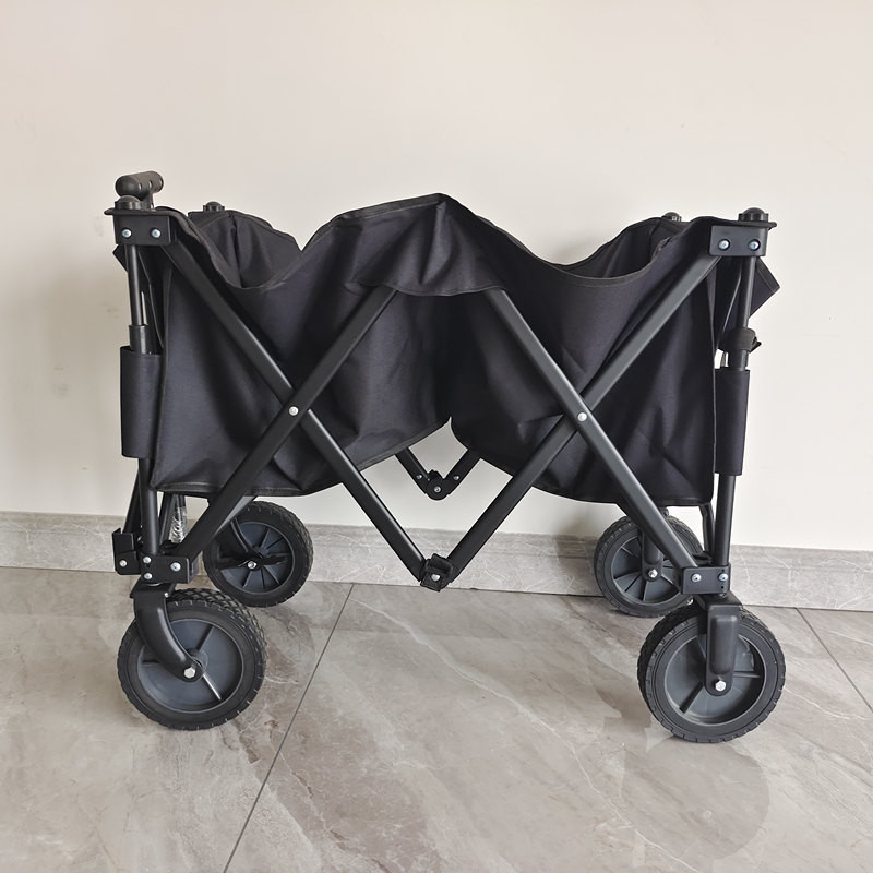 Four Way Collapsible Folding Cart T-Shaped Adjustable Handle OEM Body And Cloth