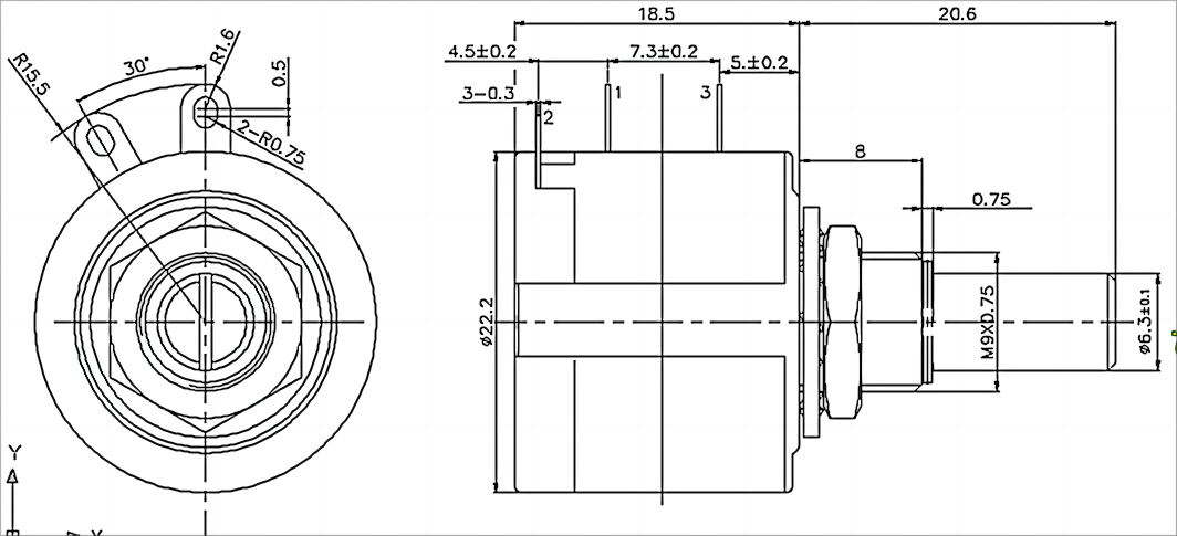 Multi Turn Precision Potentiometer 534-1-1K 534-1-2K 534-1-5K