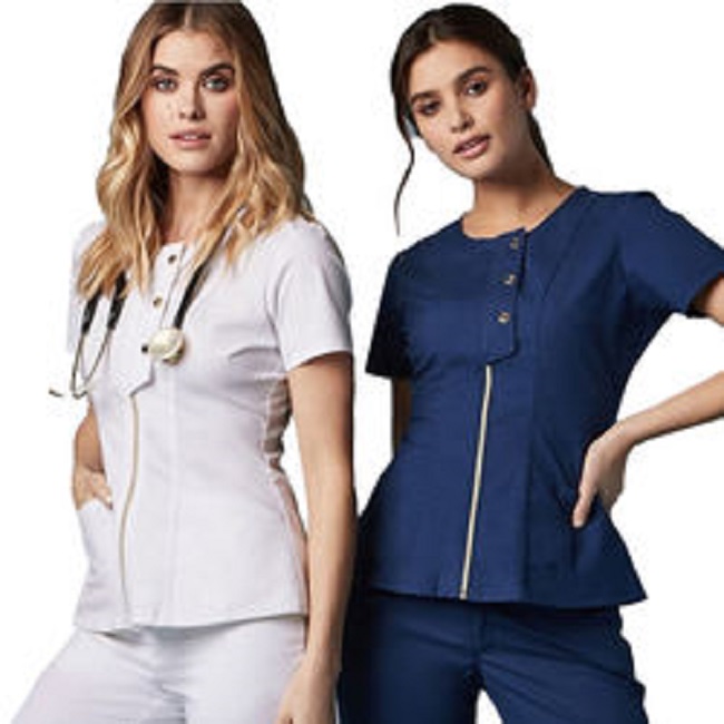 Custom Logo Solid Color Women Medical Hospital Nursing Clinic Wear Scrubs