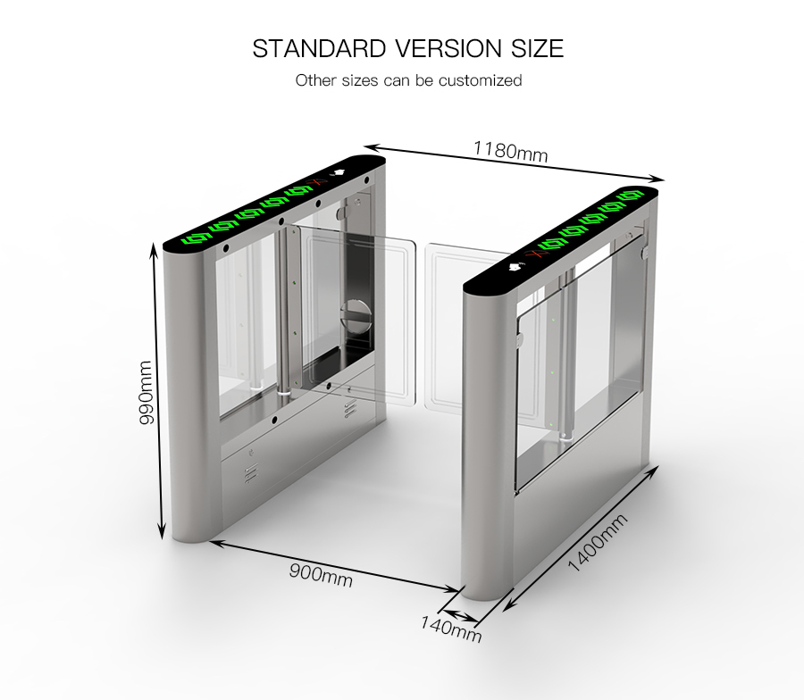HCW Swing Barrier Turnstile Gate Waterproof Electronic Automatic High Security For Gym