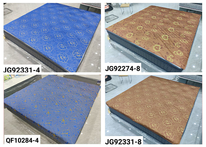 Our Factory Sells Light Color Gold Powder Disperse Warp Knitted Printed Mattress Fabric Directly