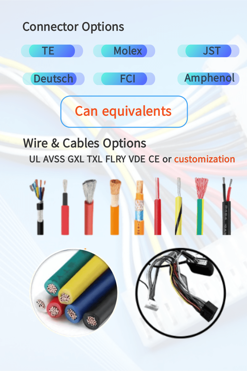 6 Pin Connector Wire Harness for Automotive Wiring Customizable Length and Color
