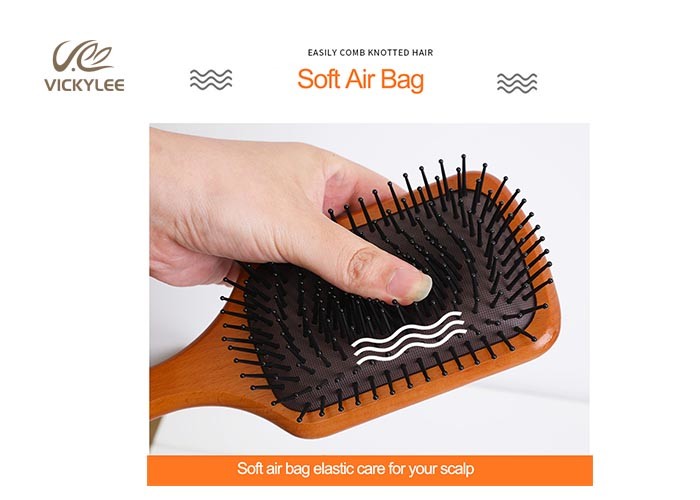 Oval Shape Wooden Handle 3 Inch Paddle Brush For Curly Hair