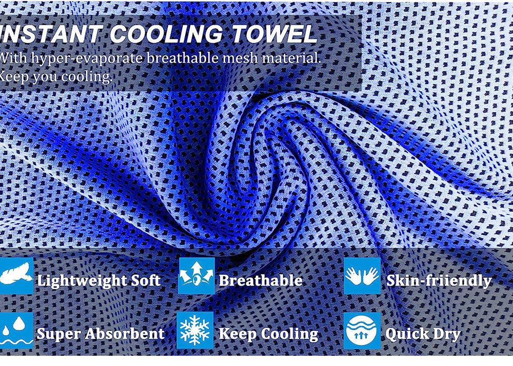 Plain Design Microfiber Cooling Chill Towel 160gsm Hand Wash Only