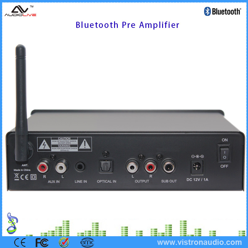 Wireless Bluetooth Stereo Audio Pre Amplifier With Toslink And Remote Control