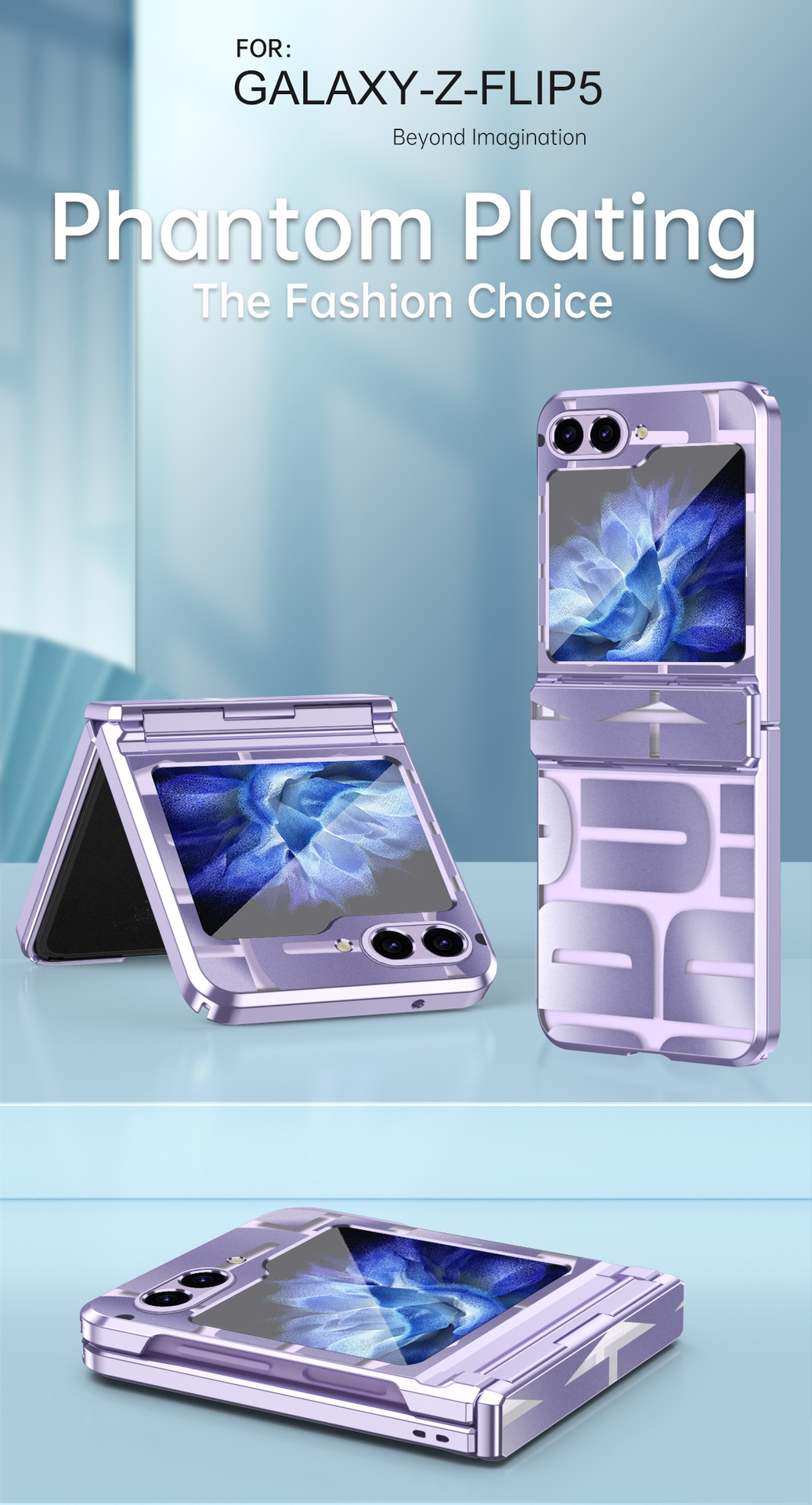 Anti Drop Electroplate PC Cover Samsung Zflip5 Foldable Screen Mobile Phone Case