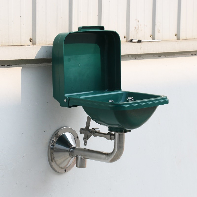Round bracket Anti-corrosion Wall-mounted ABS-cover ABS basin eye washer ,eyewash station Auto open and close