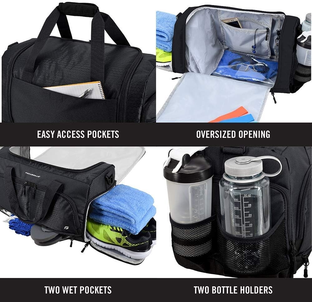 ULTIMATE GYM BAG 2.0: THE DURABLE CROWDSOURCE DESIGNED DUFFEL BAG WITH 10 OPTIMAL COMPARTMENTS INCLUDING WATER RESISTANT