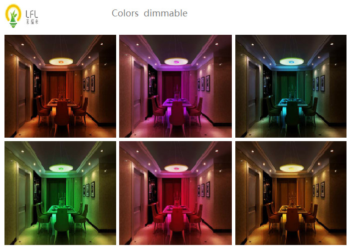 Double Speaker LED Bluetooth Light Bulb , Super Slim Susponsion Remote Control Light Bulb