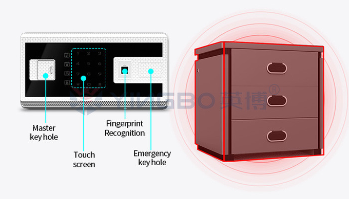 Wireless Charging Night Table Smart Safe Box For Home Security