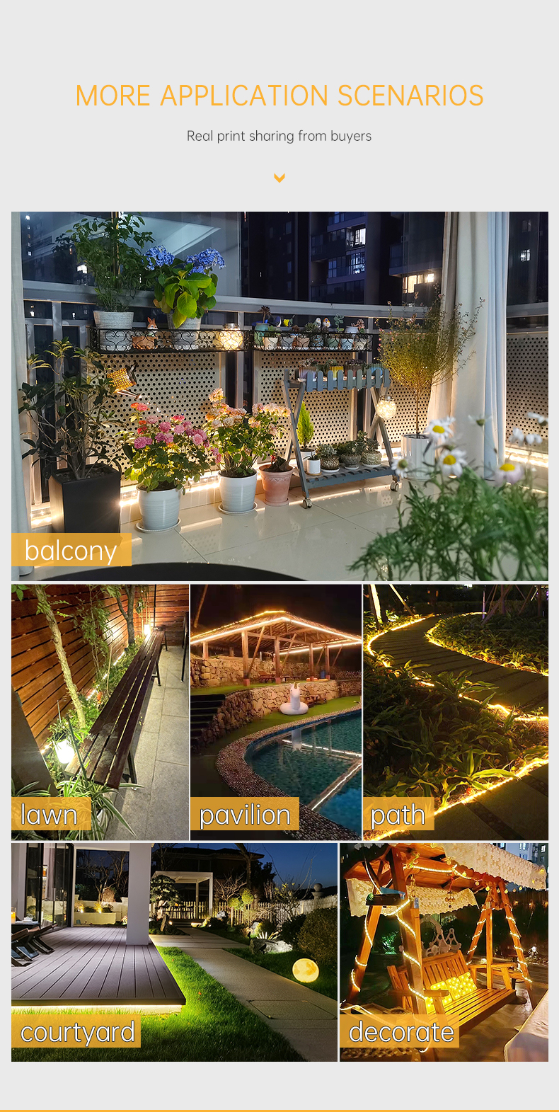 SMD 5050 LED Solar Strip Light , IP67 Flexible Decorative Rope Lights 3500K