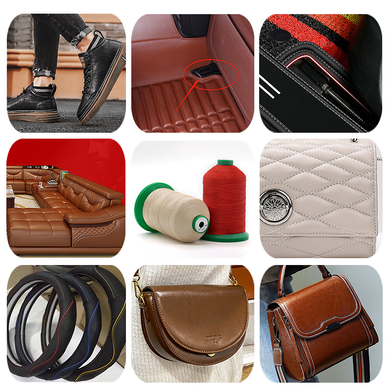 High Tenacity Filament Polyester Braid Thread For Shoes/bag/leather Pattern Dyed Teabag