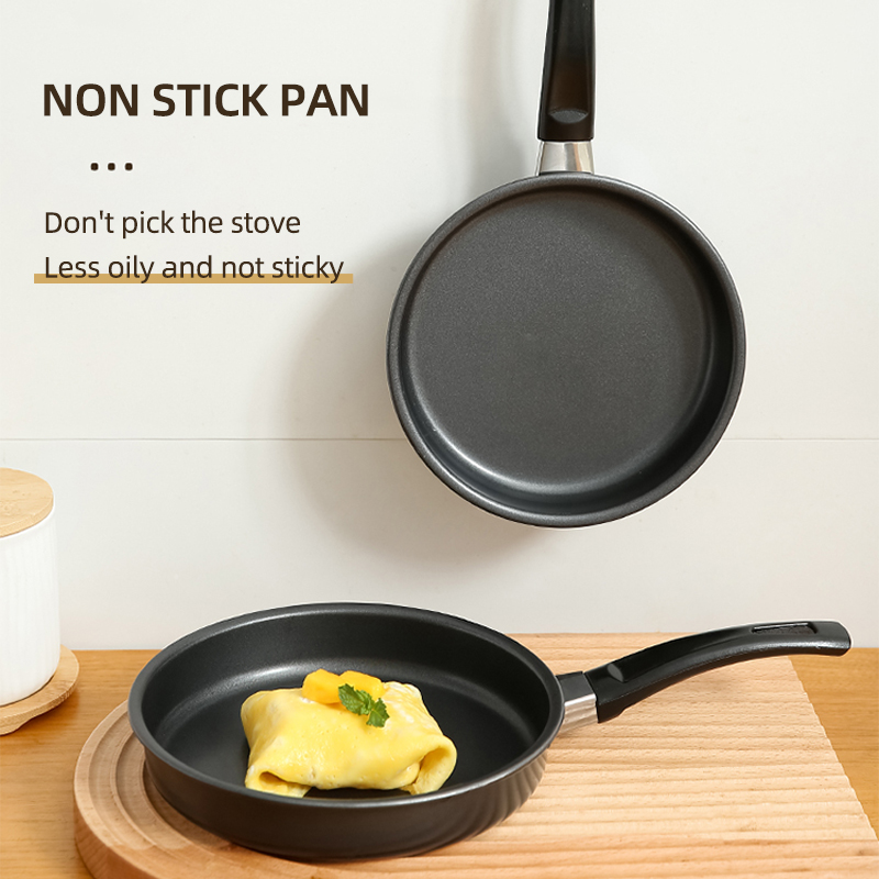 Factory Wholesale Black Steak Pan Cookware Iron Frypan Non Stick With Bakelite Handle