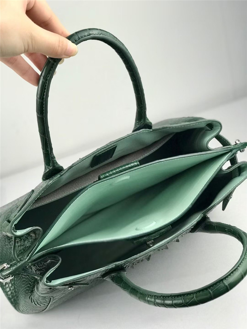 Authentic Crocodile Leather Women Top-handle Handbag Female Large Shoulder Bag Genuine Alligator Skin OL Lady Work Purse
